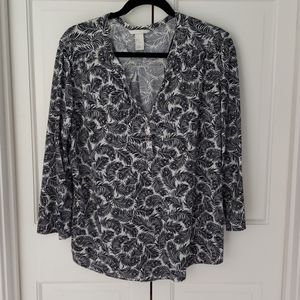 B/W Peacock feather top